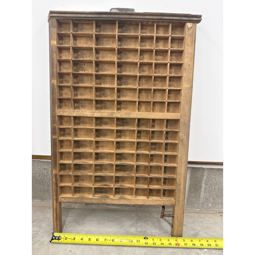 Vintage Ludlow Printers Type Drawer Wood Shadow Box Display Tray Caslon 18 1-TC